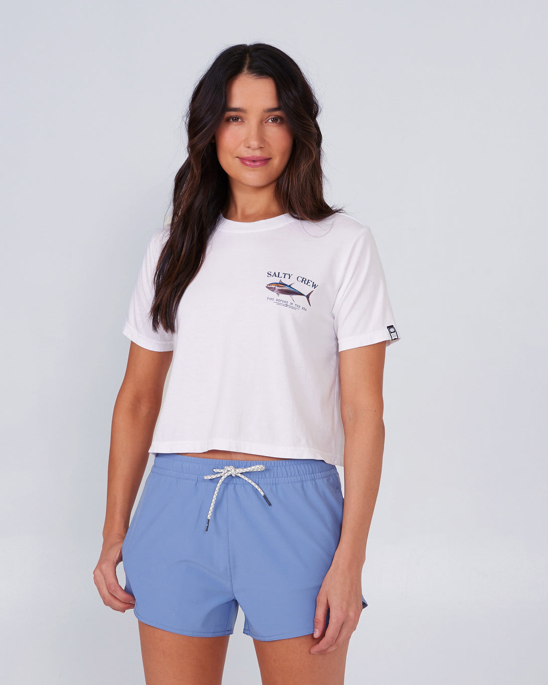 Salty Crew Big Blue Cropped SS Tee White L