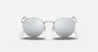 Ray Ban Round Metal Polarized Sunglasses MatteSilver LtGreenMirrorSilver Round