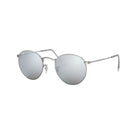 Ray Ban Round Metal Polarized Sunglasses MatteSilver LtGreenMirrorSilver Round