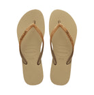 Havaianas Slim Glitter 3 Womens Sandal 9177-Sand-Golden Light Metal 9