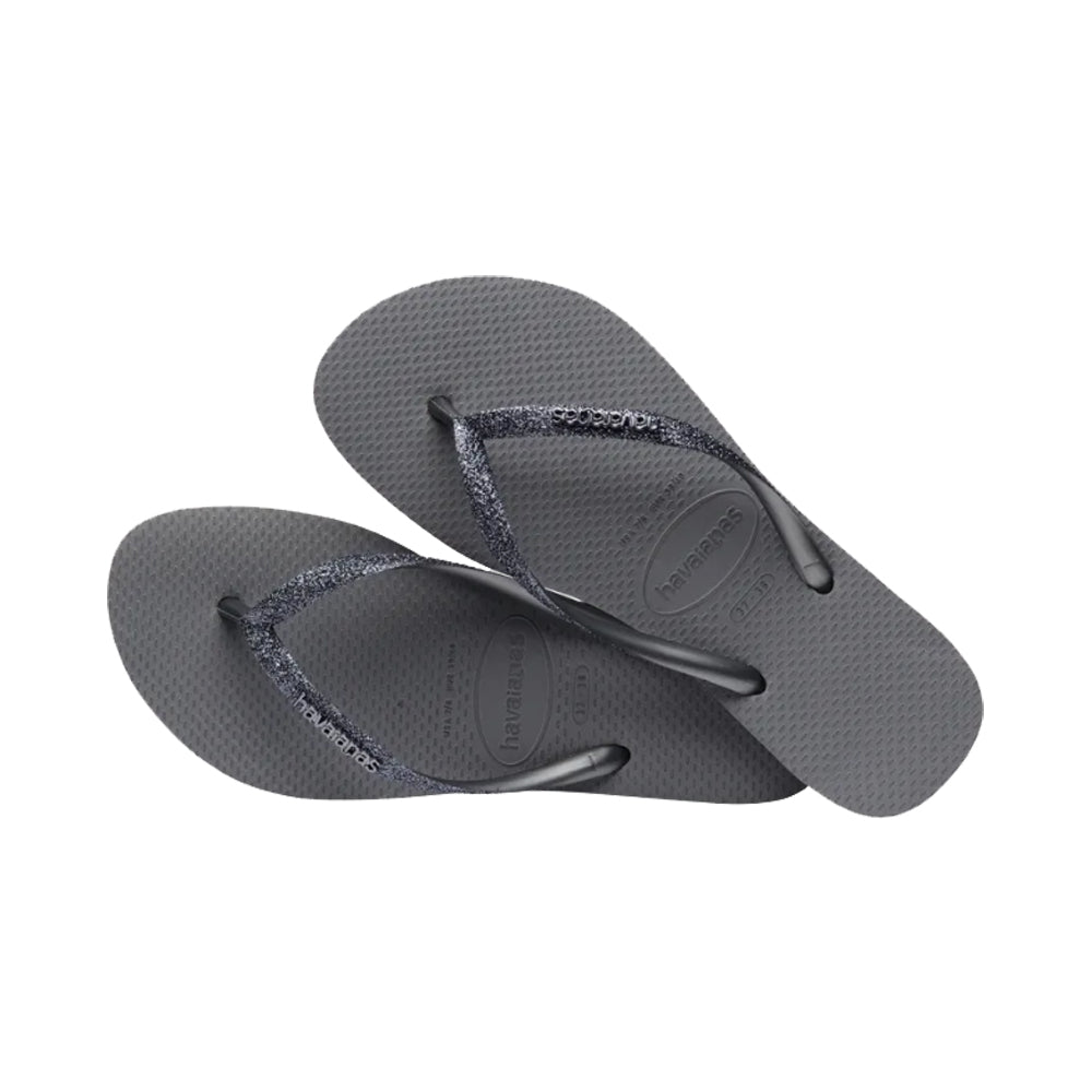 Havaianas Slim Glitter 3 Womens Sandal 3508-Grey-Graphite 9