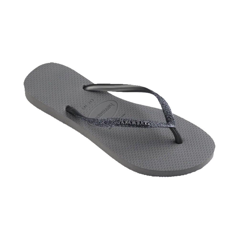 Havaianas Slim Glitter 3 Womens Sandal 3508-Grey-Graphite 9