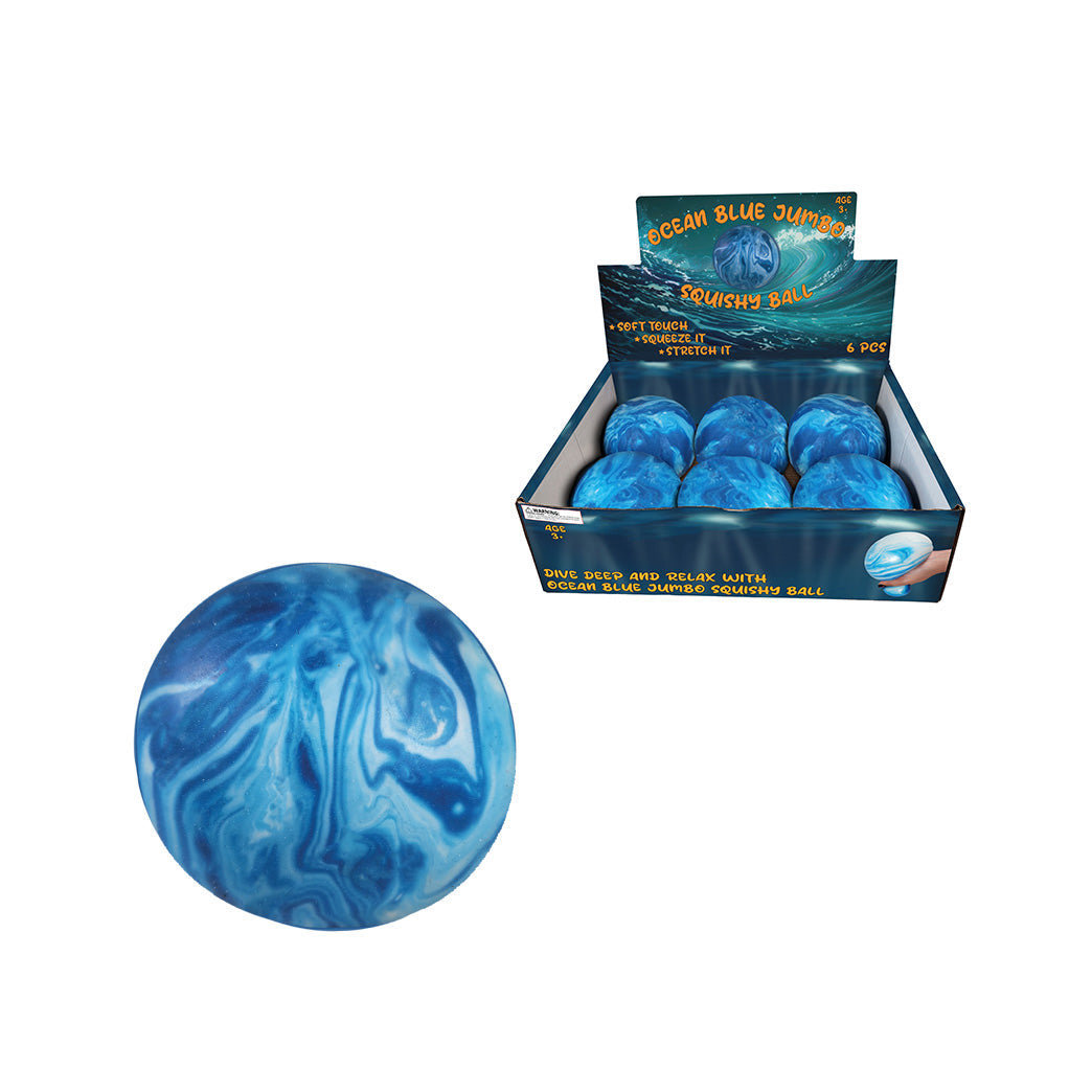 Fun Stuff Jumbo Squishy Ball OceanBlue 4"