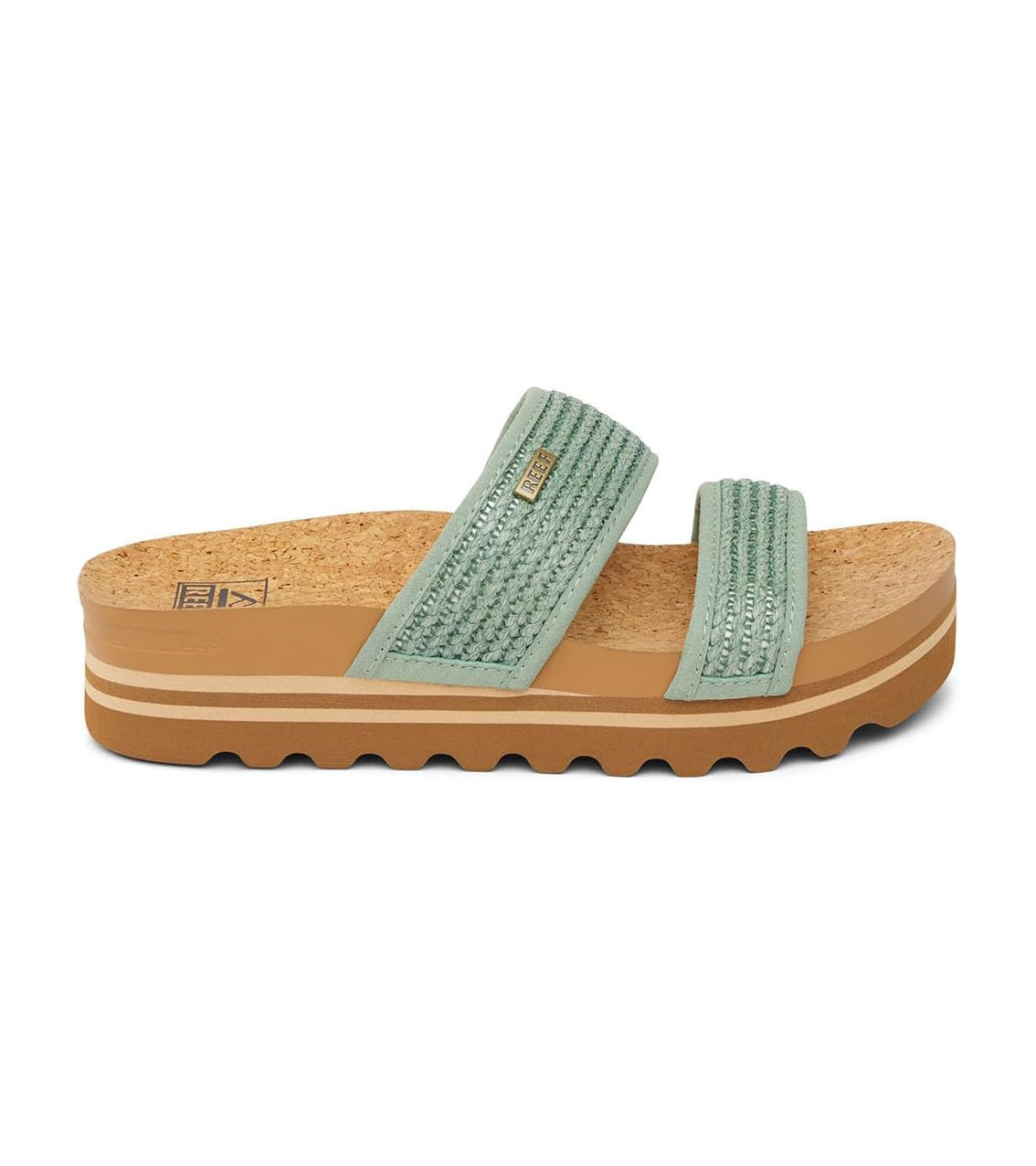 Reef Cushion Vista Hi Womens Sandal Frosty Raffia 7.5