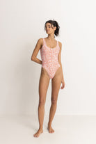 Rhythm Islander Floral Scoop Neck One Piece Bikini  COR XL