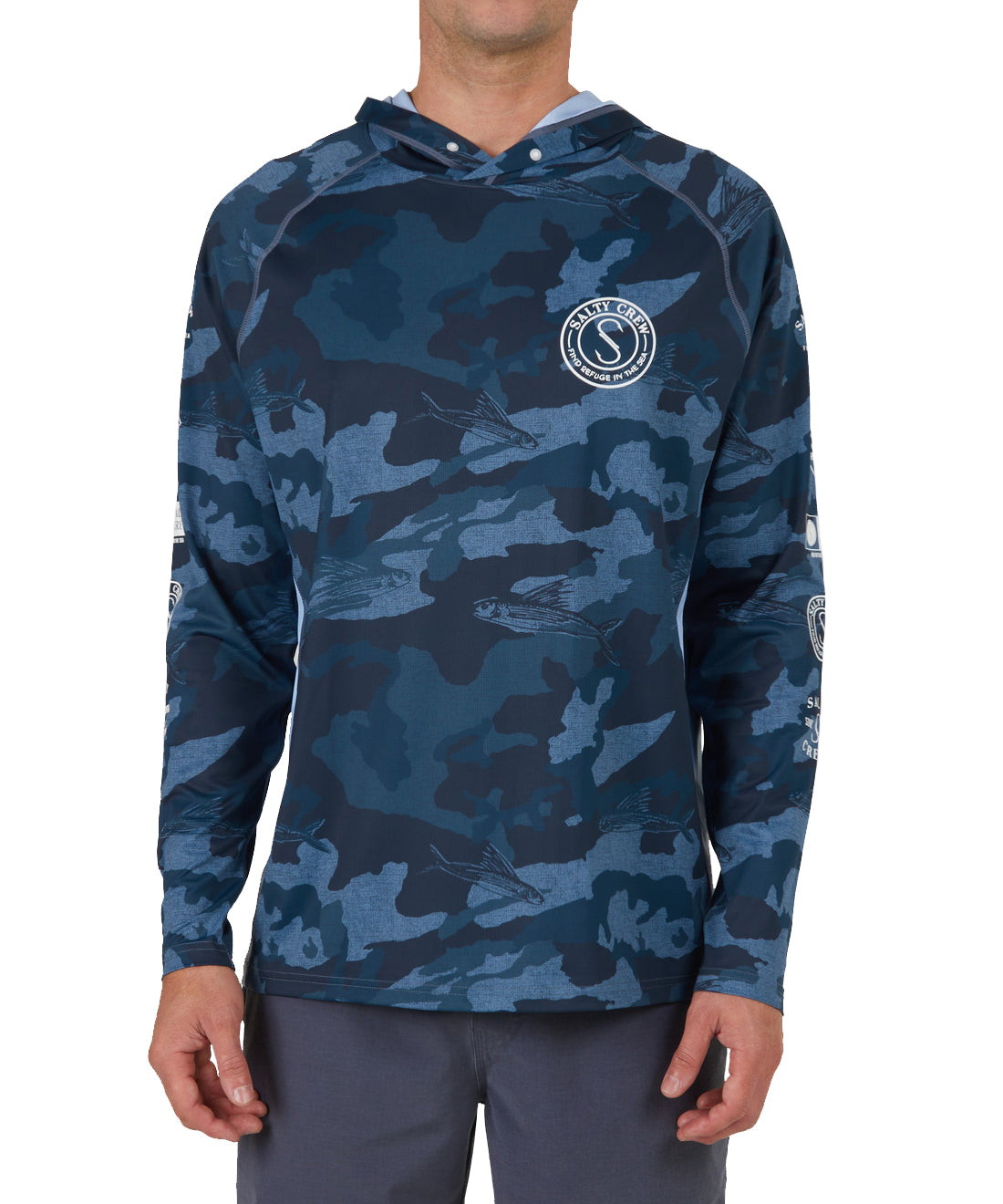 Salty Crew Palomar Perforated Hood BlueCamo XXL