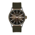 Nixon The Sentry Nylon Watch 5208-Silver-Light Brown-Forest