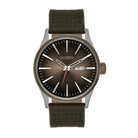 Nixon The Sentry Nylon Watch 5208-Silver-Light Brown-Forest