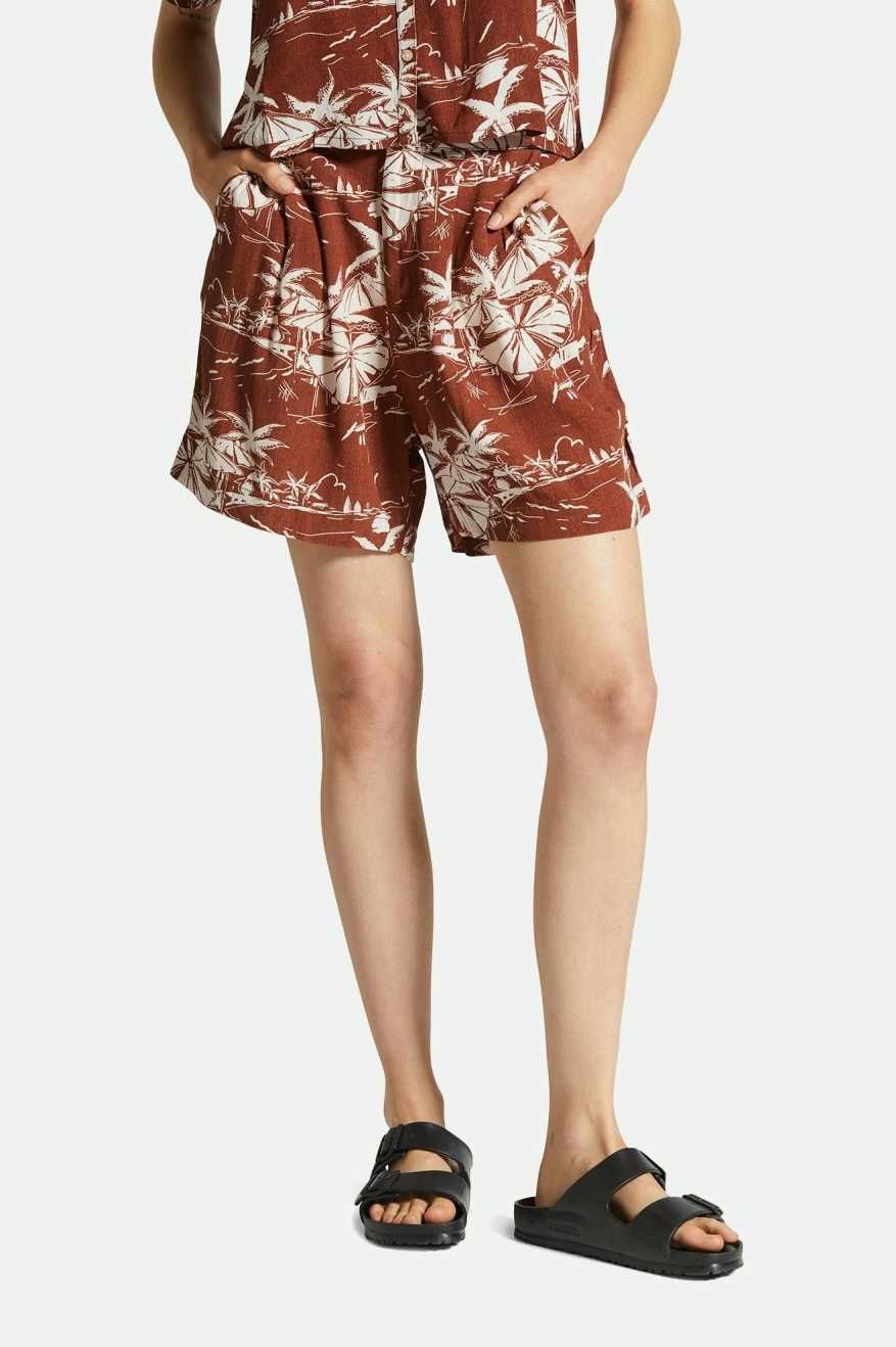 Brixton Riviera Short  Sepia L
