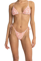 Rhythm Islander Floral Tie Side High Cut Bikini Bottom COR S