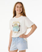 Rip Curl Hibiscus Heat Art SS Tee Girls  Bone 12
