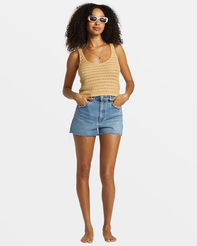 Billabong Hot Shot Crochet Cropped Tank TKF0 S