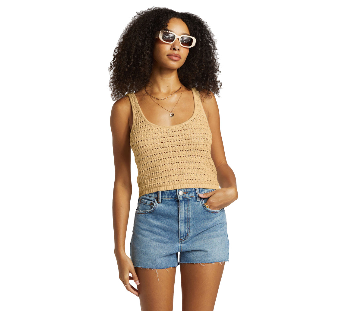 Billabong Hot Shot Crochet Cropped Tank TKF0 S
