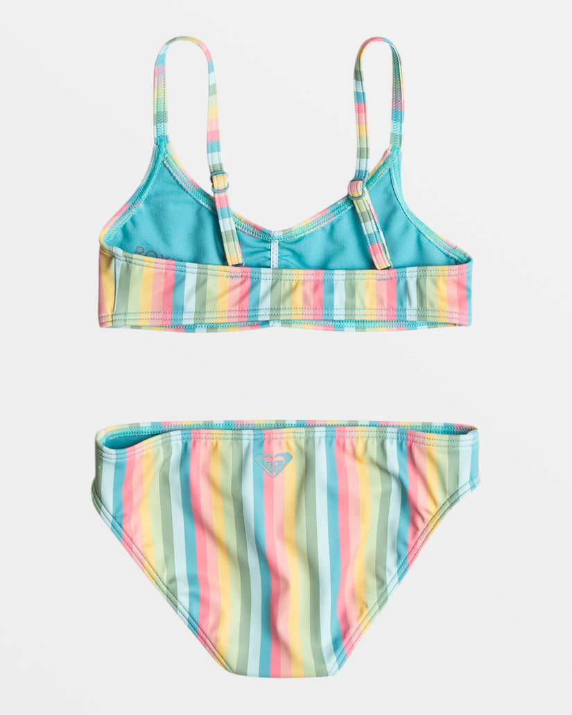 Roxy Little Girl Rainbow Stripe Bikini Set BJM3 5