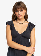 Roxy Luna Flutter Sleeve Mini Dress KTA0 XS