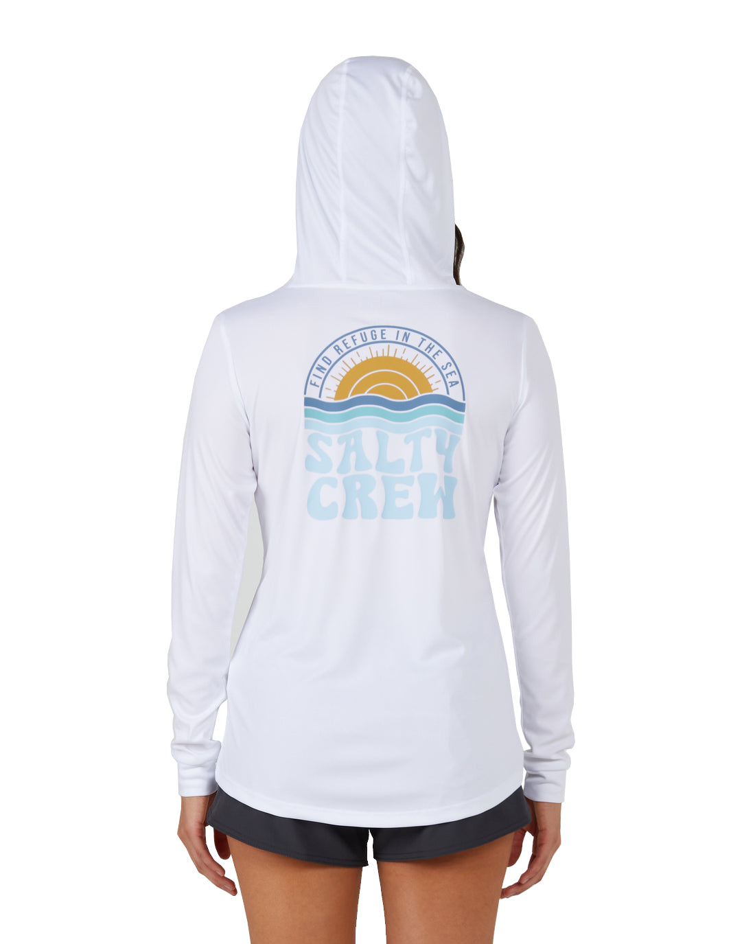 Salty Crew Sundown Hooded Sun Shirt White M