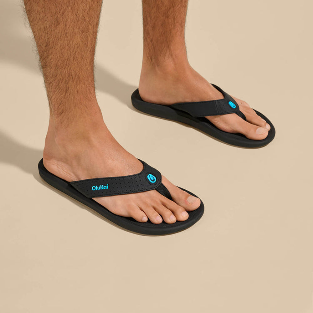 Olukai Ki i Mens Sandal LR5G-Lava Rock-Bold Blue 12