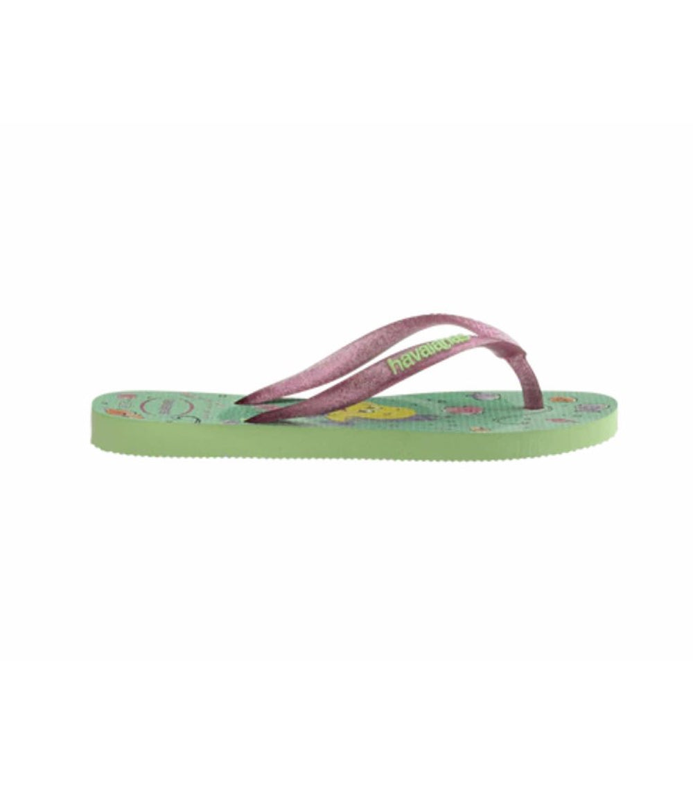 Havaianas Kids Slim Princess Girls Sandal 2630-Green-LightGreen 3 Y