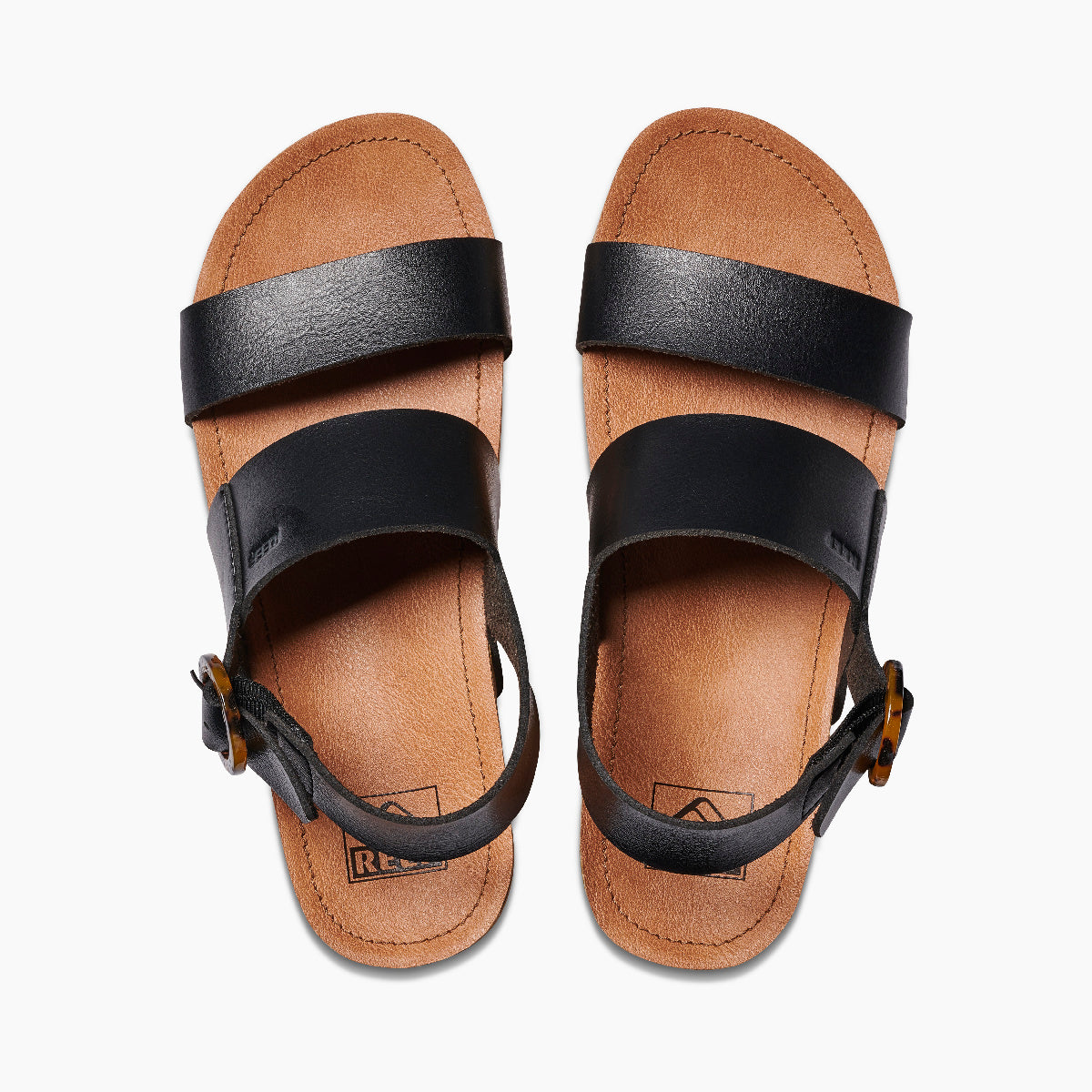 Reef Vista Hi Buckle Womens Sandal Black-Tan 11