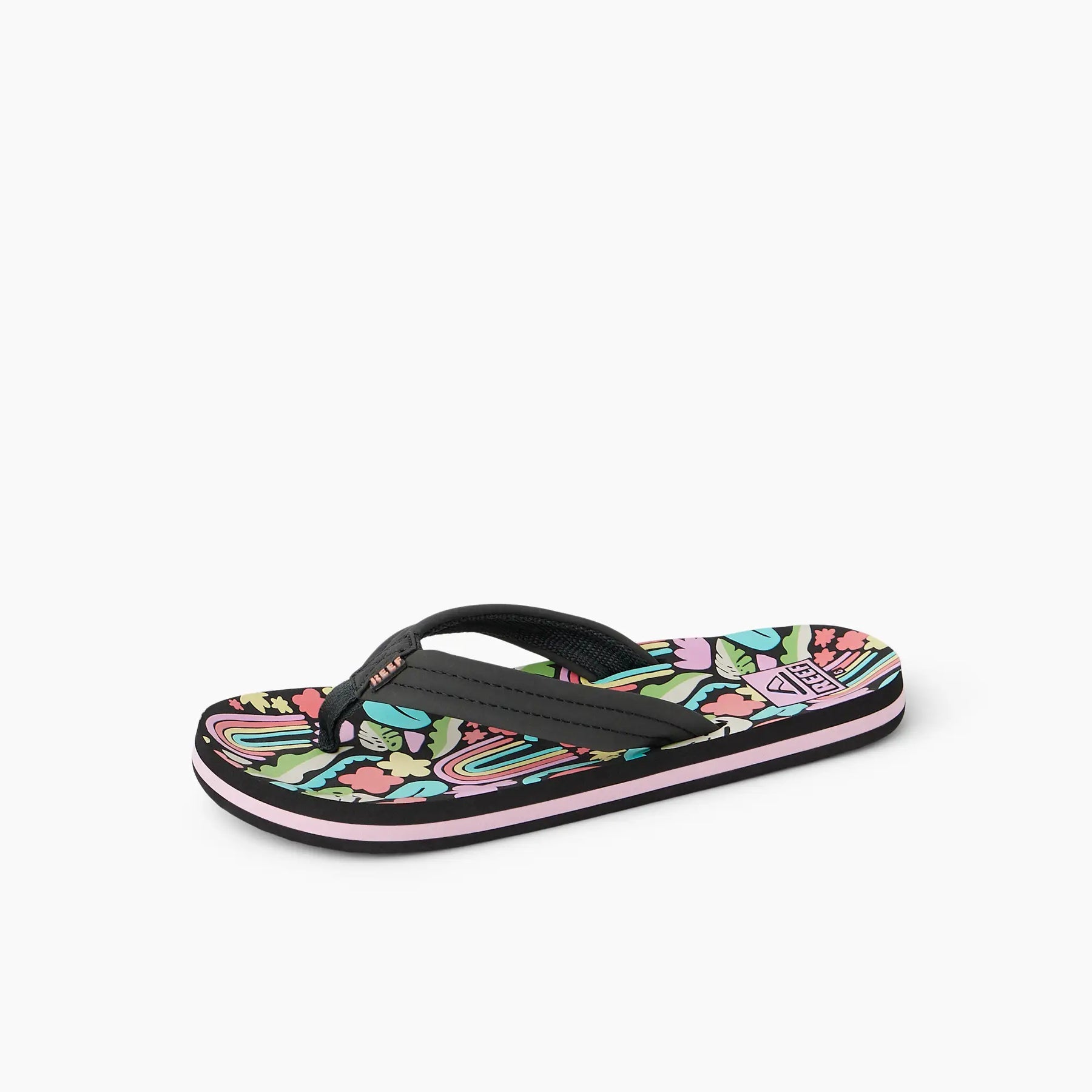 Reef Ahi Girls Sandal Tropical Rainbow 4 Y