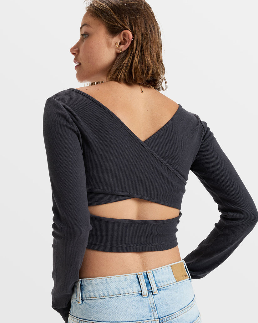 Roxy Good Keepsake LS Ribbed Top KTA0 M