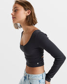 Roxy Good Keepsake LS Ribbed Top KTA0 M