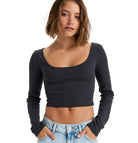 Roxy Good Keepsake LS Ribbed Top KTA0 M
