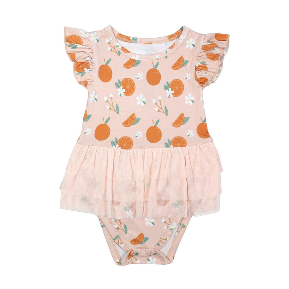 Emerson and Friends Freshly Squeezed Tulle Skirted Onesie  Pink 3-6M