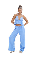 Blanco Draw String Pants Azure L