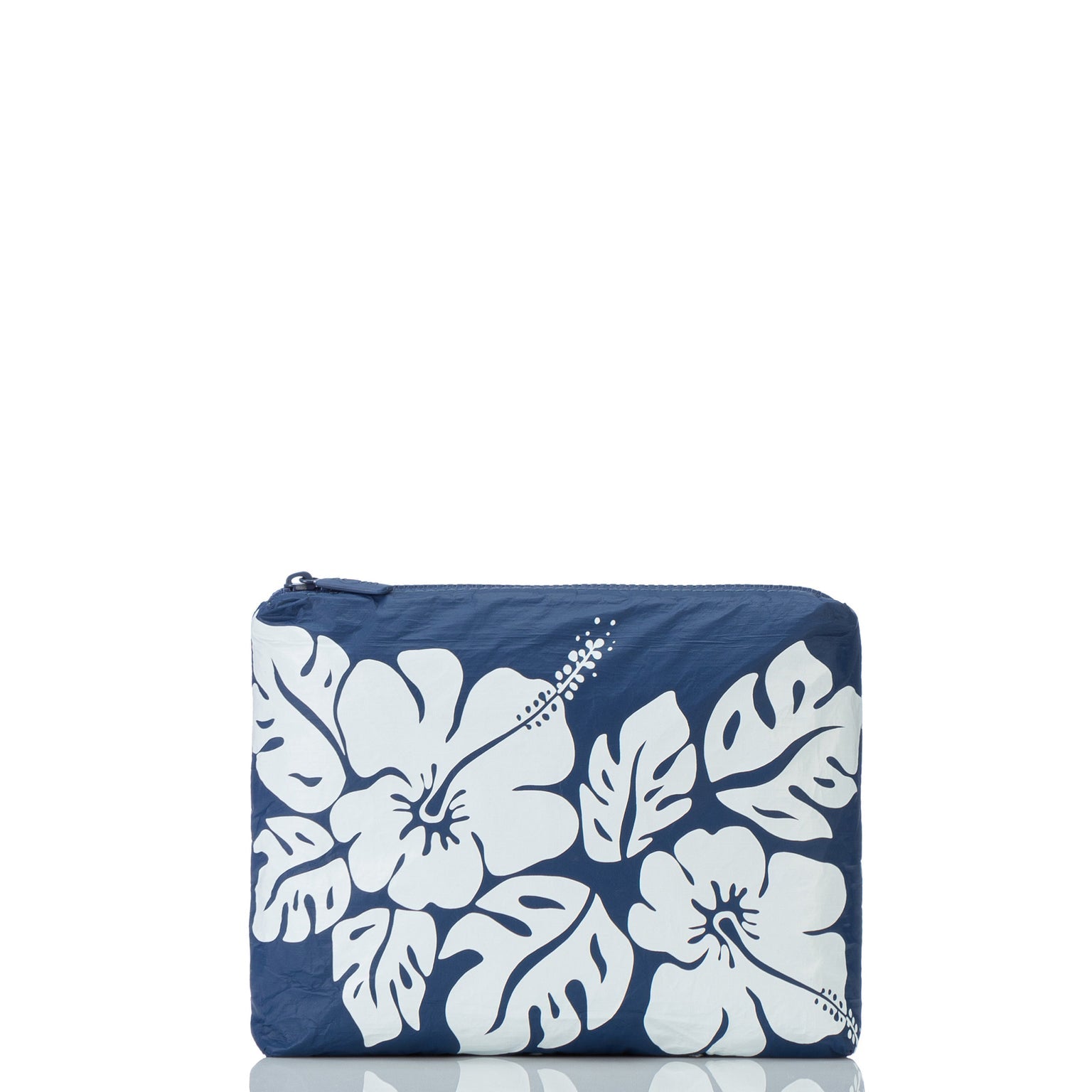 Aloha Small Pouch Big Island Hibiscus White/Navy