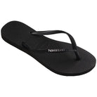 Havaianas Slim Glitter 2 Womens Sandal 1069-Black-Black 7