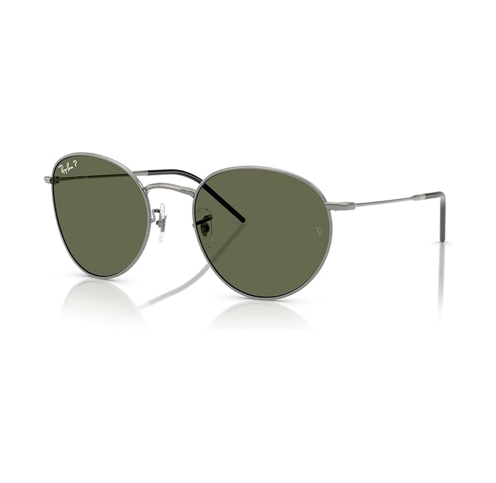 Ray-Ban Round Reverse Polarized Sunglasses Gunmetal DkGreen