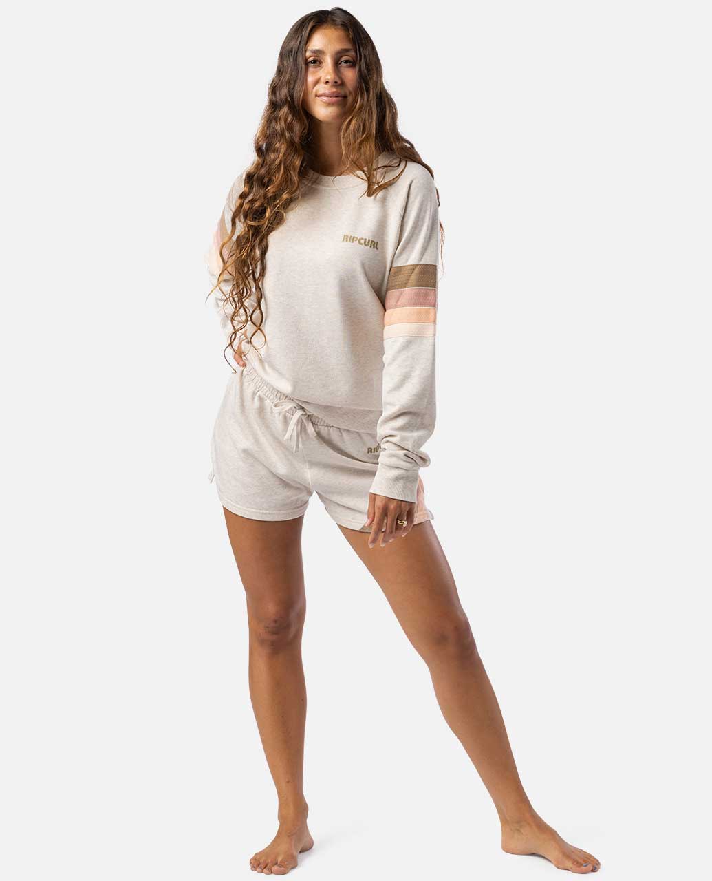 RIP CURL SURF REVIVAL FLEECE SHORT 8526-OatmealMarle XS