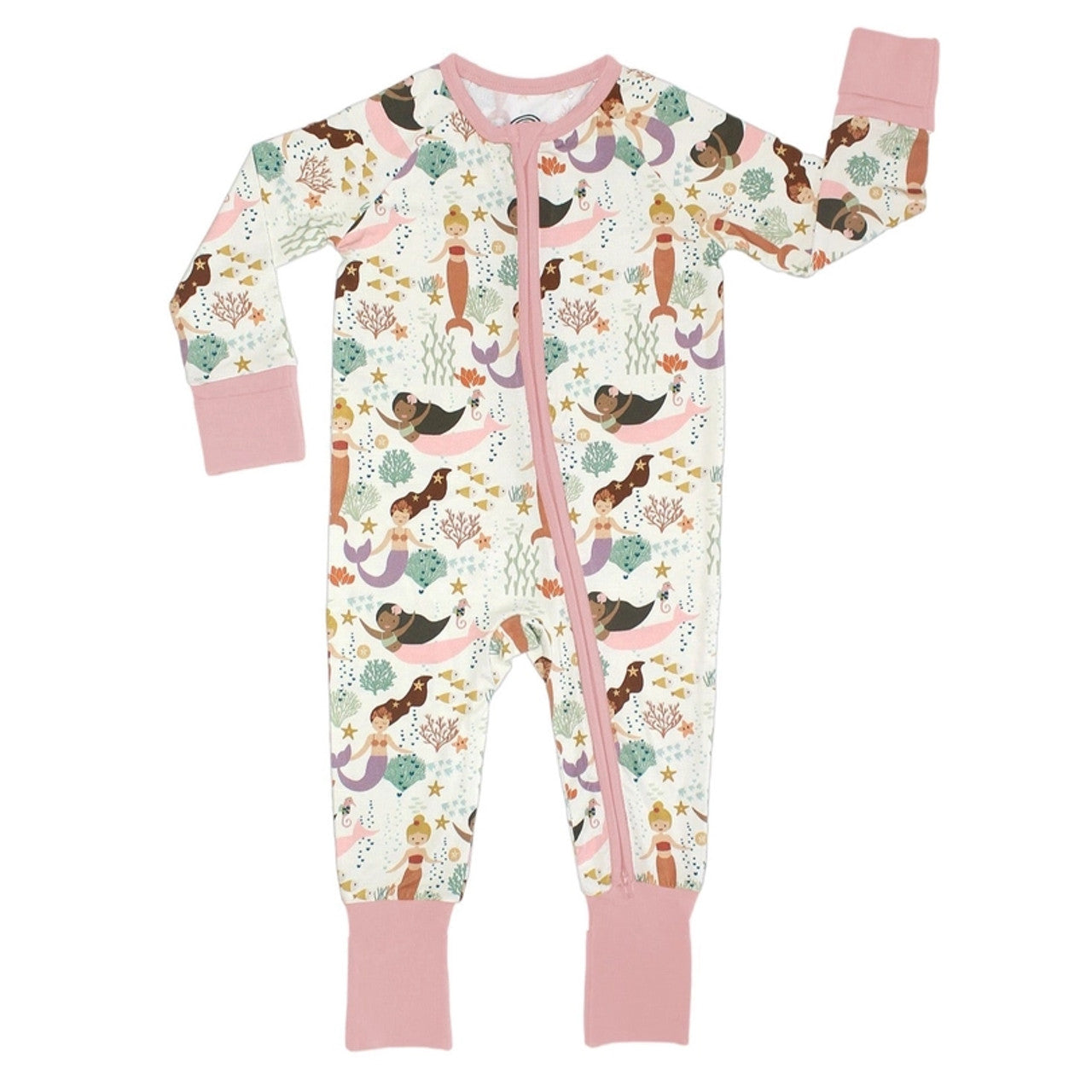 Emerson and Friends Making Waves Mermaids Bamboo Convertible Baby Pajama MakingWaves 3-6M