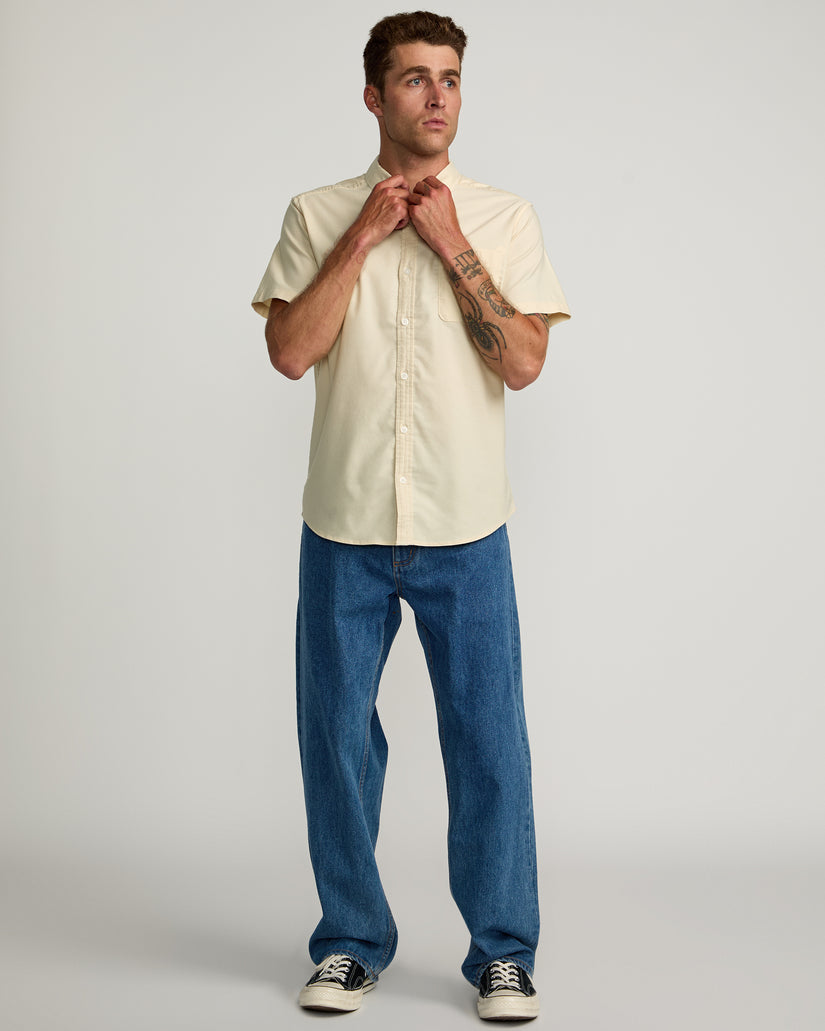 RVCA That'll Do Stretch Button-Up SS Shirt WDR0 L