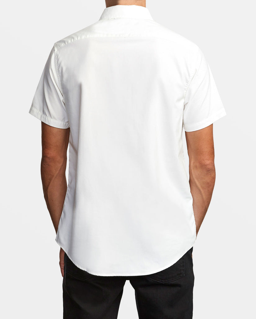 RVCA That'll Do Stretch Button-Up SS Shirt WHT L