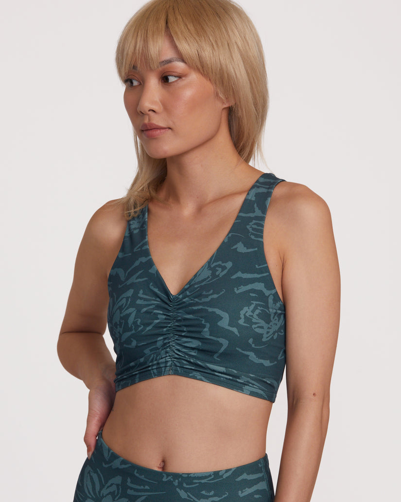 RVCA GATHERED FRONT MID SUPPORT BRA GGV6 M/10
