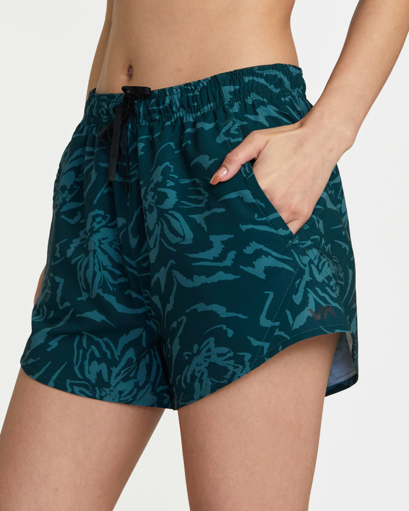 RVCA VA Essentials Womens HIgh Waisted Yogger Short GGV6 L