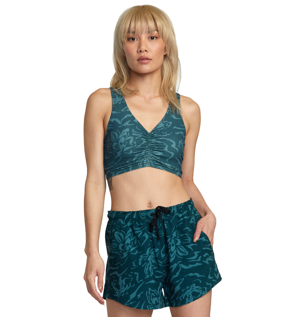 RVCA VA Essentials Womens HIgh Waisted Yogger Short GGV6 L