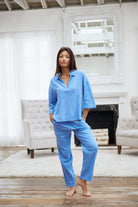 Blanco Oversized Three Quarter Top Azure L
