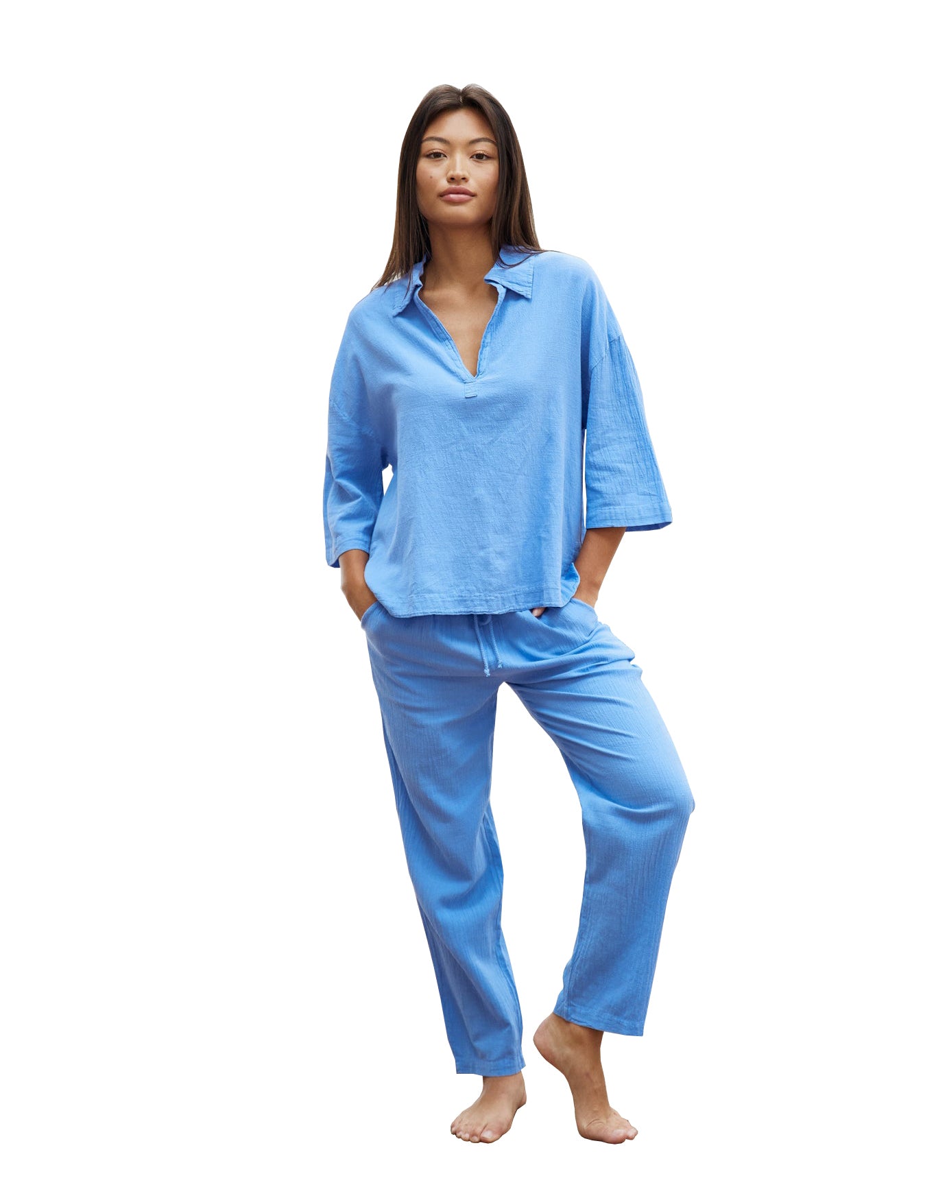 Blanco Oversized Three Quarter Top Azure L