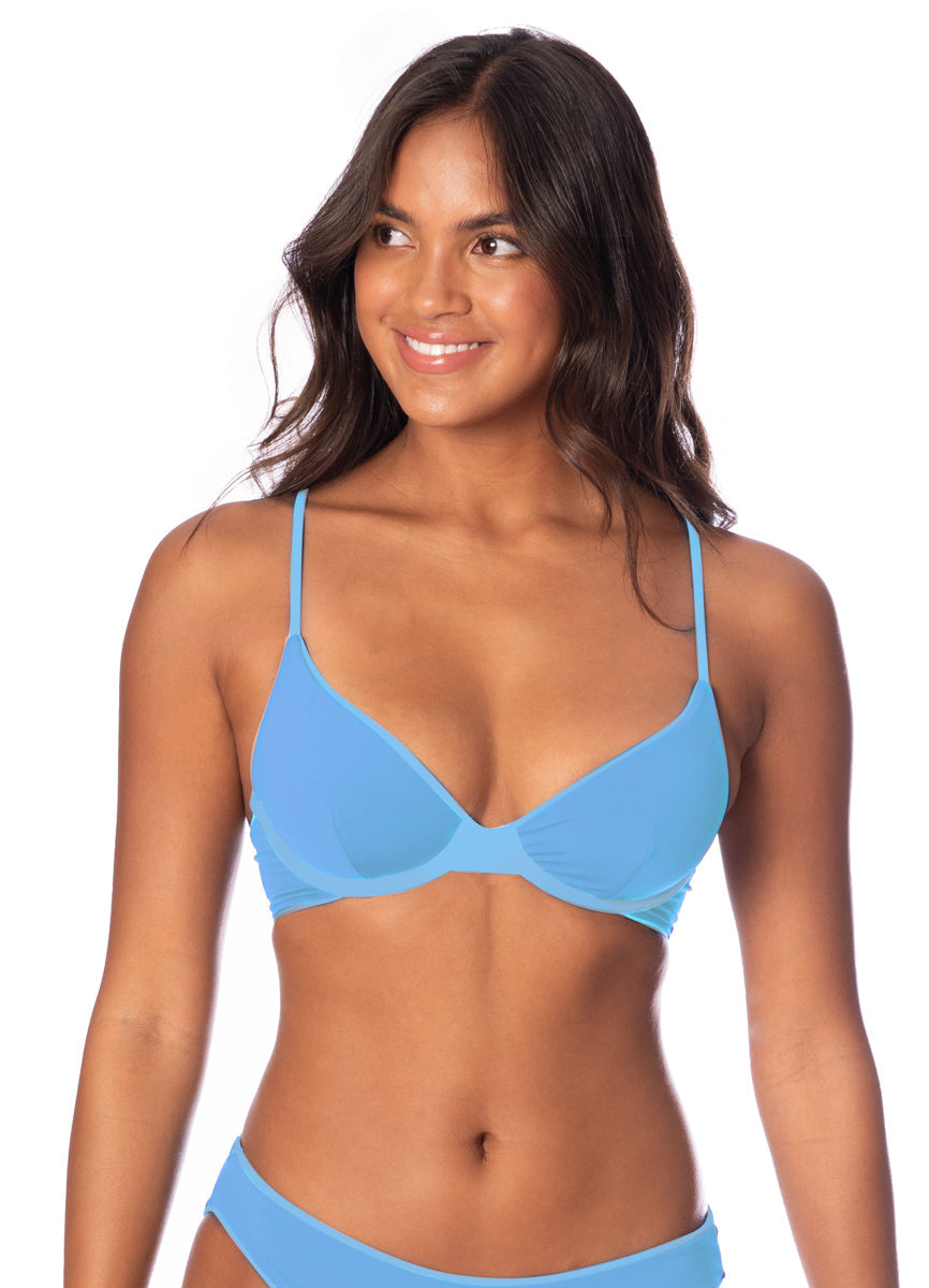 Maaji Dainty Unmolded Underwire Bikini Top Bright Blue XL