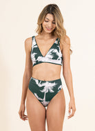 Maaji Suzy Q High Rise/High Leg Bikini Bottom Dark Green SM