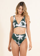Maaji Suzy Q High Rise/High Leg Bikini Bottom Dark Green MD