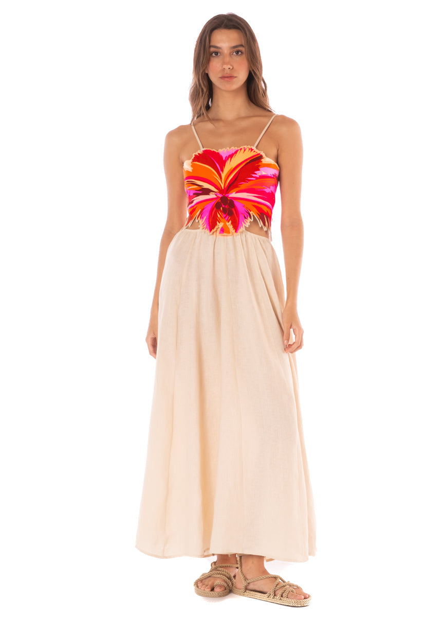 Maaji Boho Sunrise Owen Long Dress BEIGE OVERFLOW LG
