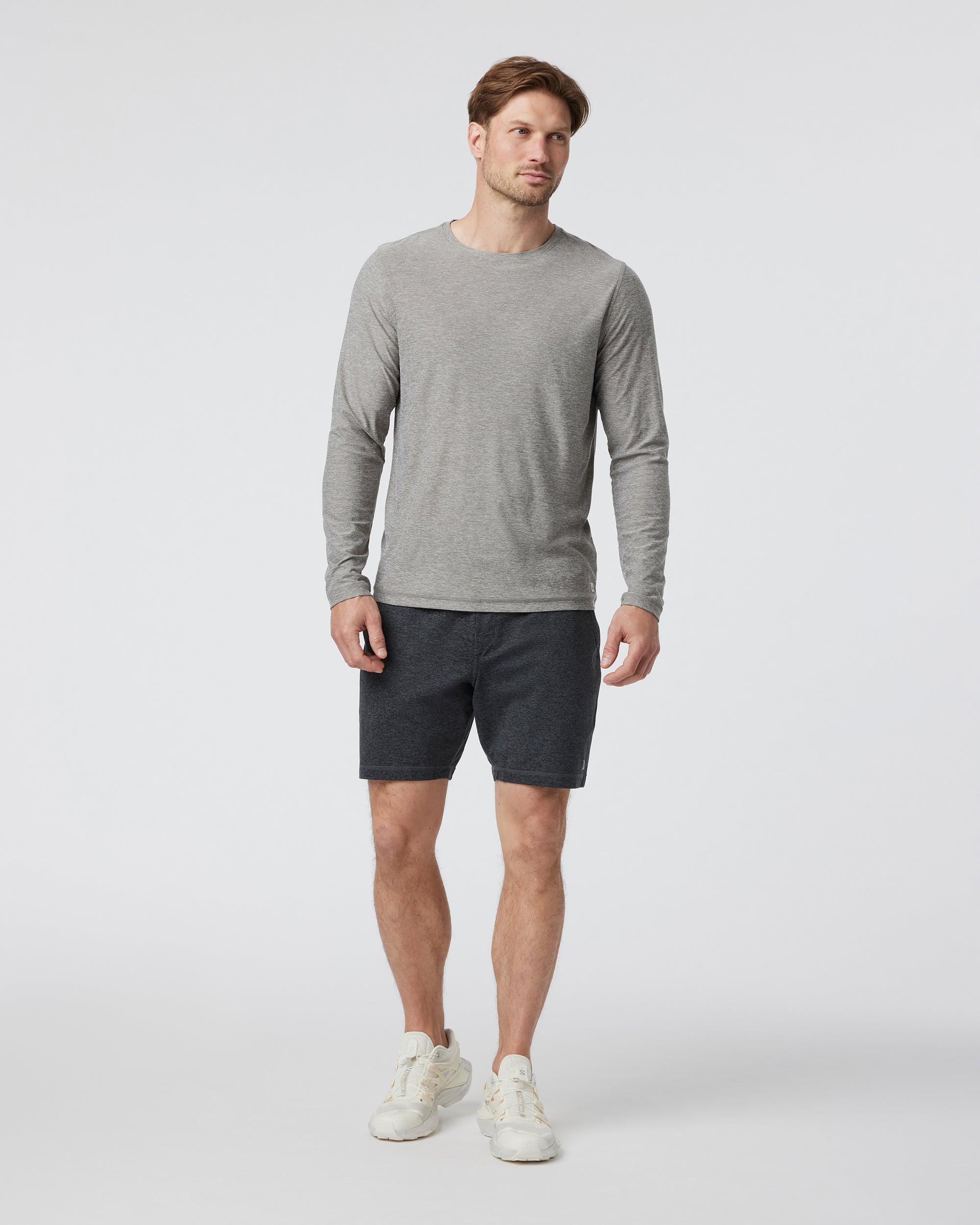 Vuori LS Strato Tech Tee HTG-HeatherGrey XXL