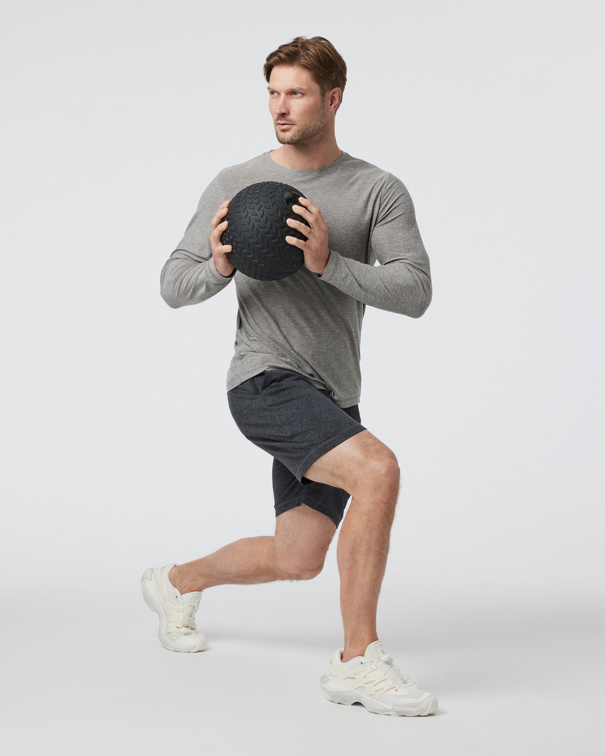 Vuori LS Strato Tech Tee HTG-HeatherGrey XXL
