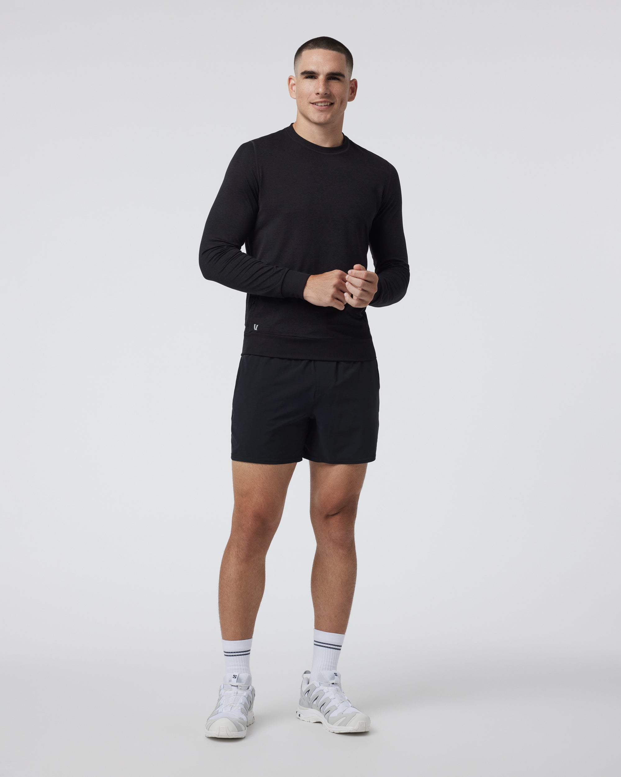 Vuori Ponto Performance Crew HBK-BlackHeather XL