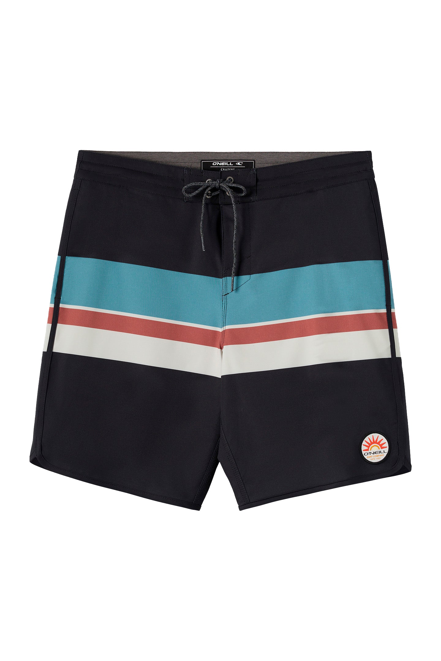 O'Neill Cruzer Stripe Scallop 18in Boardshort BLK 32