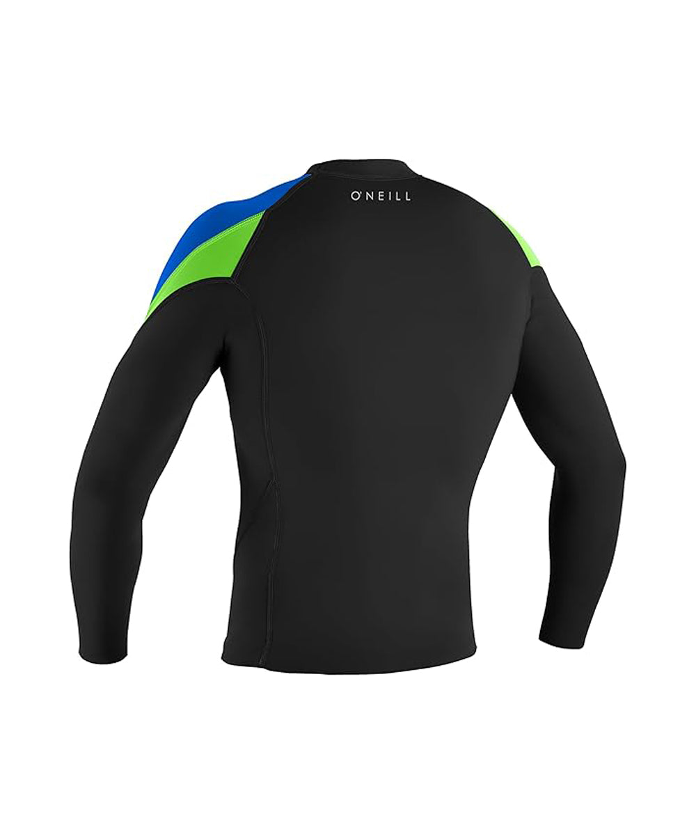 O Neill Reactor-2 1.5mm LS Jacket HZ9-Black-Ocean-Dayglo L